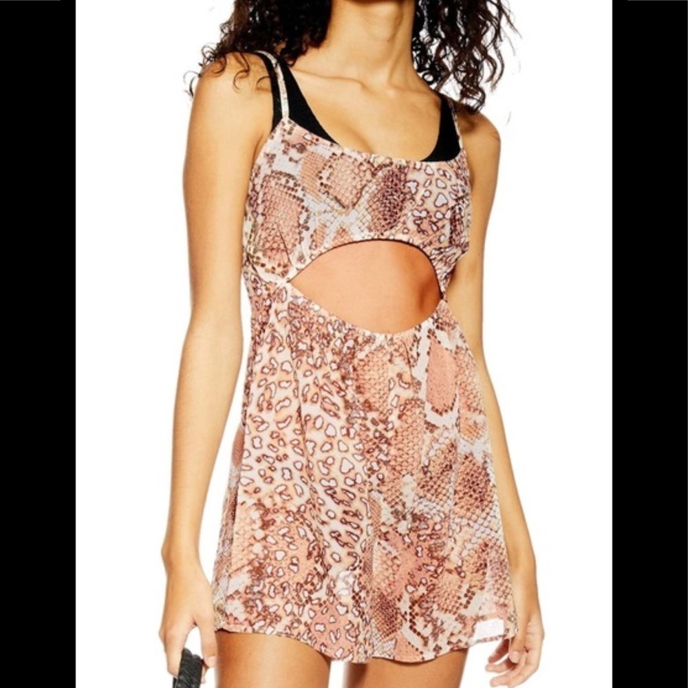 TOPSHOP SNAKE PRINT CUTOUT ROMPER US 8-10